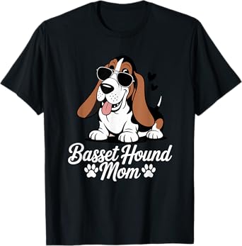 Funny Basset Hound Mom for Dog Lovers Women T-Shirt