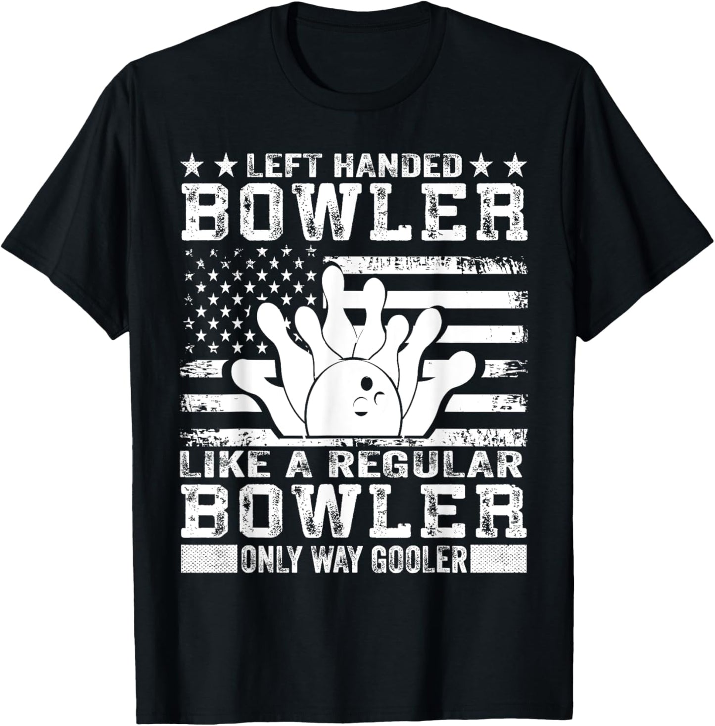 Left Handed Bowler Funny Team Bowling Lovers player T-Shirt