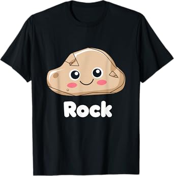 Rock Cute Kawaii Adorable Playful Cartoon Character T-Shirt