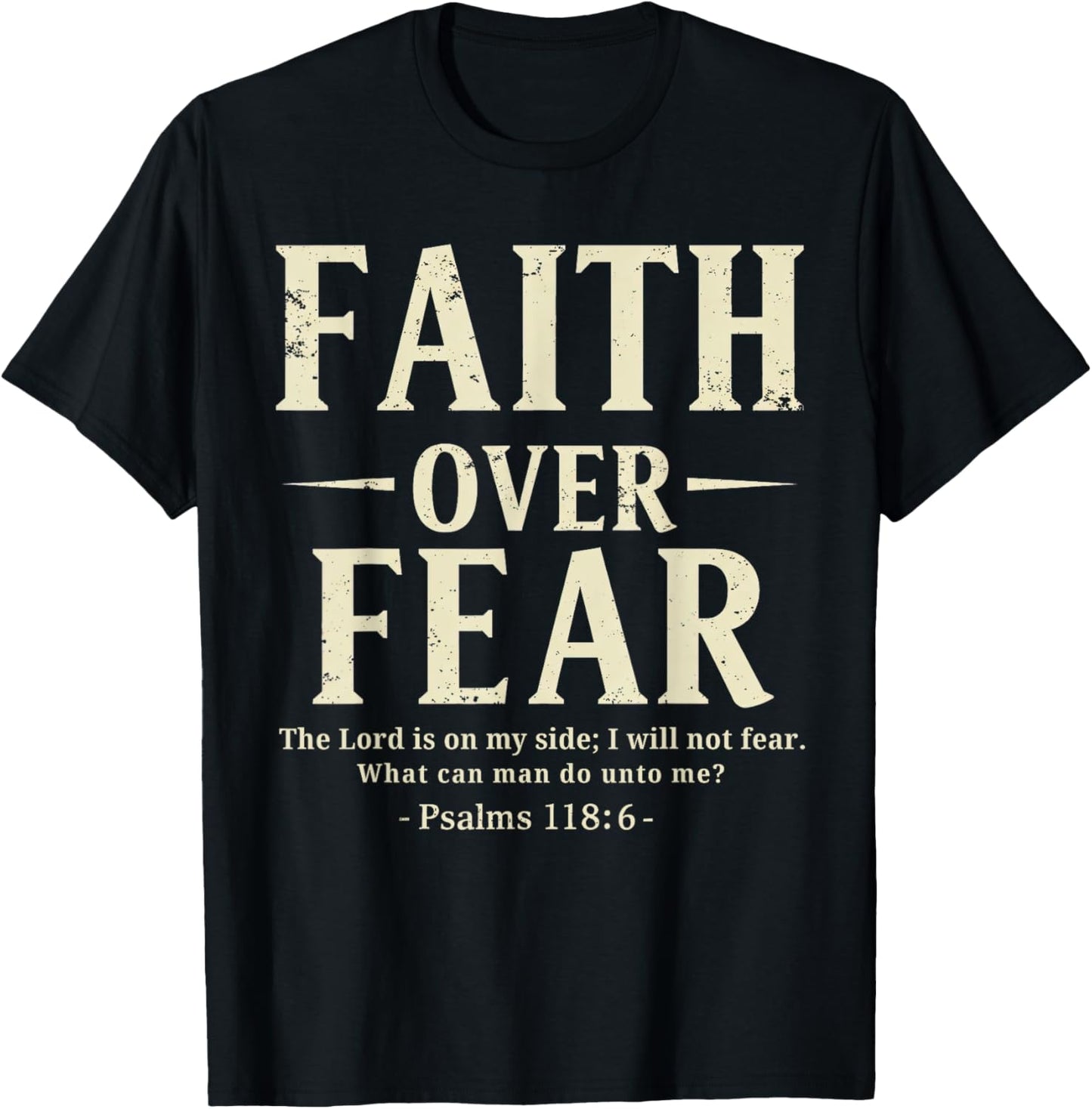 Christian Women Girls Kids Jesus Religious Faith Over Fear T-Shirt