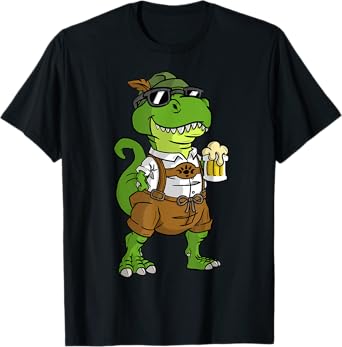 Dinosaur Drinking Beer T-Rex Oktoberfest T-Shirt