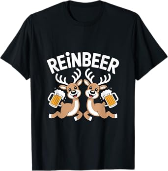 Reinbeer Reindeer Holiday Cheers Design T-Shirt