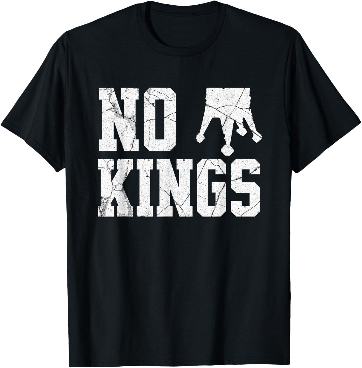 No Kings Bold Protest Graphic Minimalist Design Tees T-Shirt