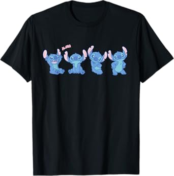 Disney Stitch Fluffy Aloha Vibes Cute Multi-Pose T-Shirt