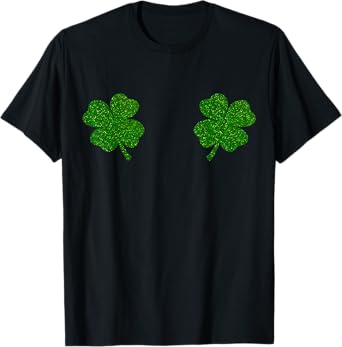 Irish Shamrock Boobs Saint St.Patrick's Paddys Day Boobies T-Shirt