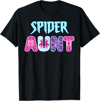 Women Spider Groovy Aunt Matching Family Party Mothers Day T-Shirt