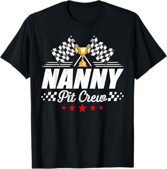 Nanny Pit Crew Race Car Racing Birthday Party Matching T-Shirt