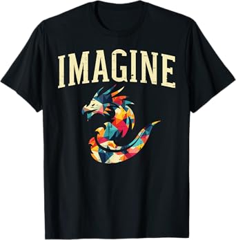 Dragon Imagine Colorful Polygonal Fantasy Art Women Men Kids T-Shirt