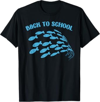 Back To School Of Fish Pun Funny High School Kindergarten T-Shirt
