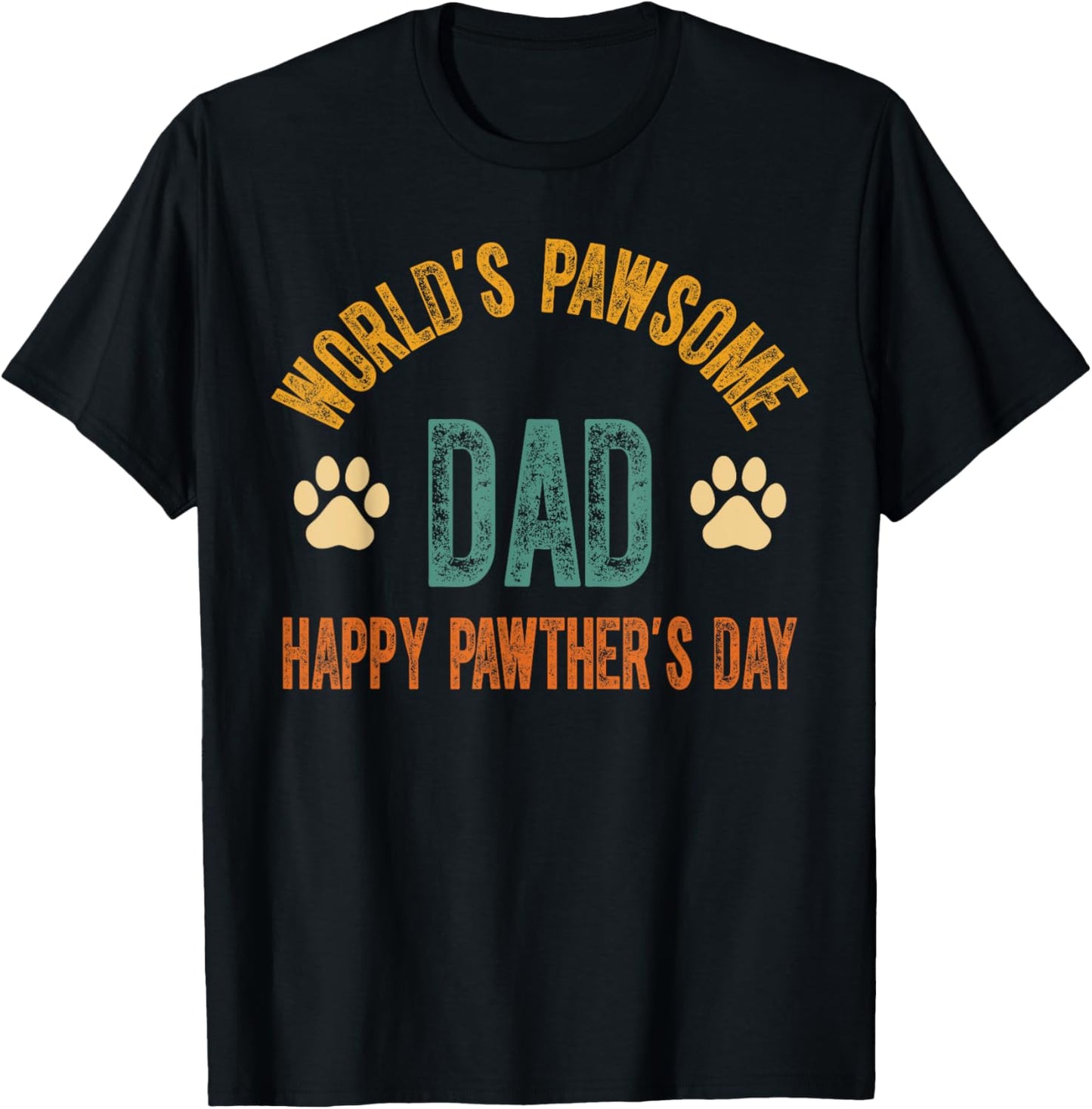 World’s Pawsome Dad Happy Pawther’s Men Funny Fathers Day T-Shirt