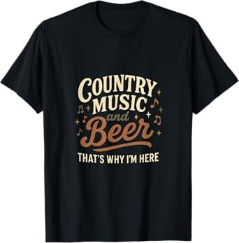 Country Music Beer - Funny Summer Vacation Western T-Shirt