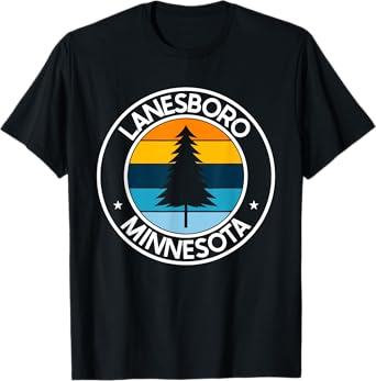 Lanesboro Minnesota MN USA City Pride Retro Sunset T-Shirt
