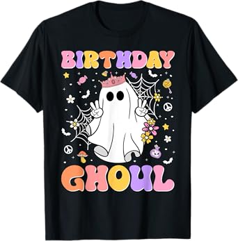 Groovy Ghost Birthday Ghoul Halloween Party Kids Girls T-Shirt