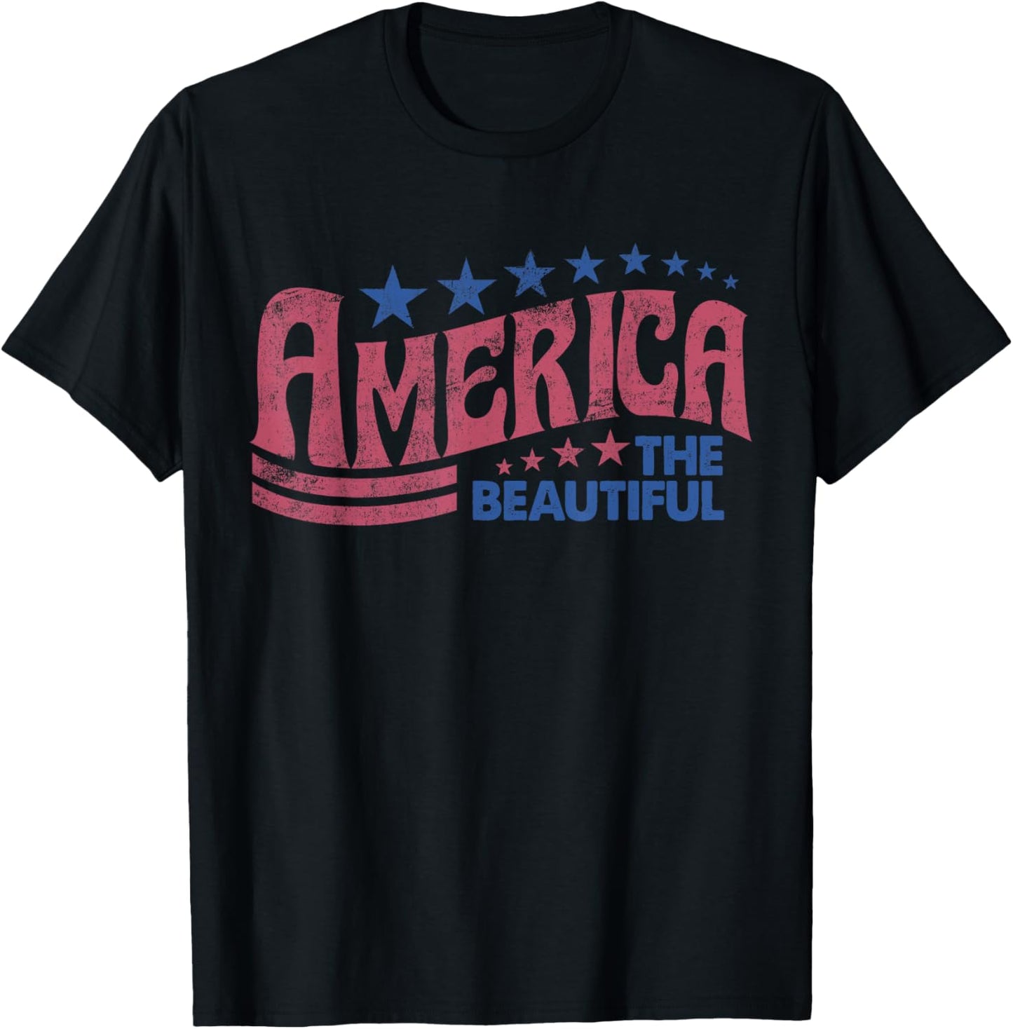 America The Beautiful Retro Vintage American 4th Of July T-Shirt