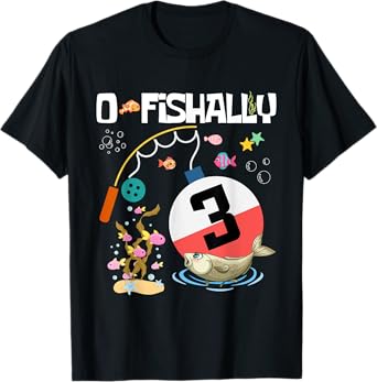 Kids O-Fish-Ally 3 Birthday Fish Decorations Bday Party T-Shirt
