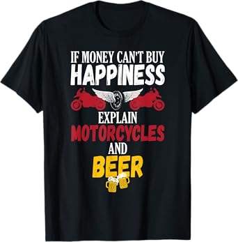 Funny Beer Drinker Motorcycle Biker T-Shirt