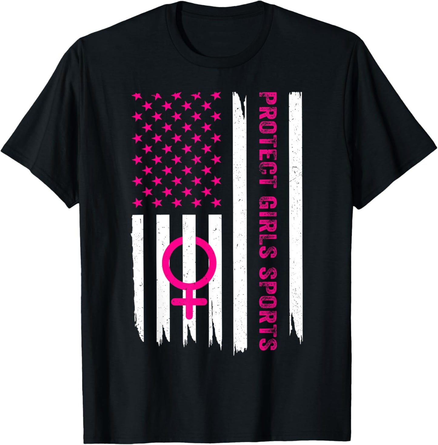 Protect Girls Sports, Support Women Girls Sport, US Flag T-Shirt