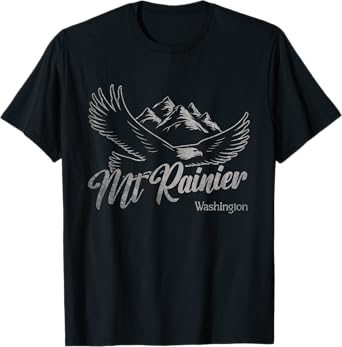 Vintage Mt Rainier Washington Mountains Eagle T-Shirt