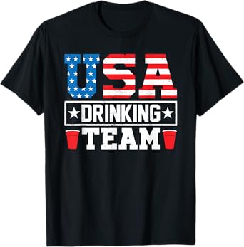 USA Drinking Team Funny Drinking Beer Lover T-Shirt