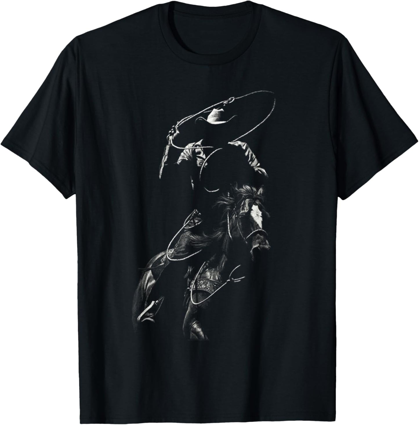 Rodeo Cowboy Horse Rider in Midnight - Western T-Shirt