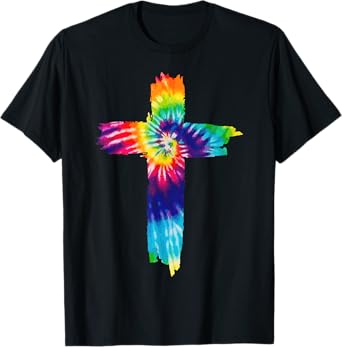Cross Tie Dye Christian Jesus Hippie Bible Religious T-Shirt