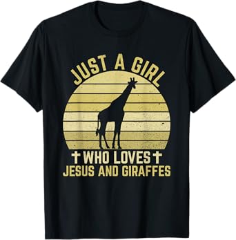 Jesus And Giraffes - Christian Girl And Women T-Shirt