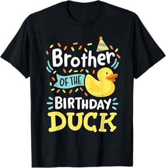 Kids Birthday Duck Crew Gear Brother Of The Birthday Duck Boy Rubber Duck Bday Family T-Shirt