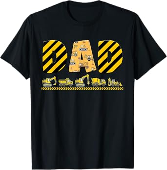 Dad Of The Birthday Boy Construction Excavator Family Funny T-Shirt