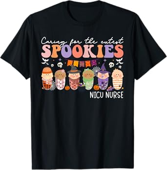 Caring For The Cutest Little Spookies NICU Nurse Halloween T-Shirt
