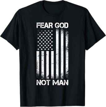 Vintage USA Flag Fear God Not Man T-Shirt