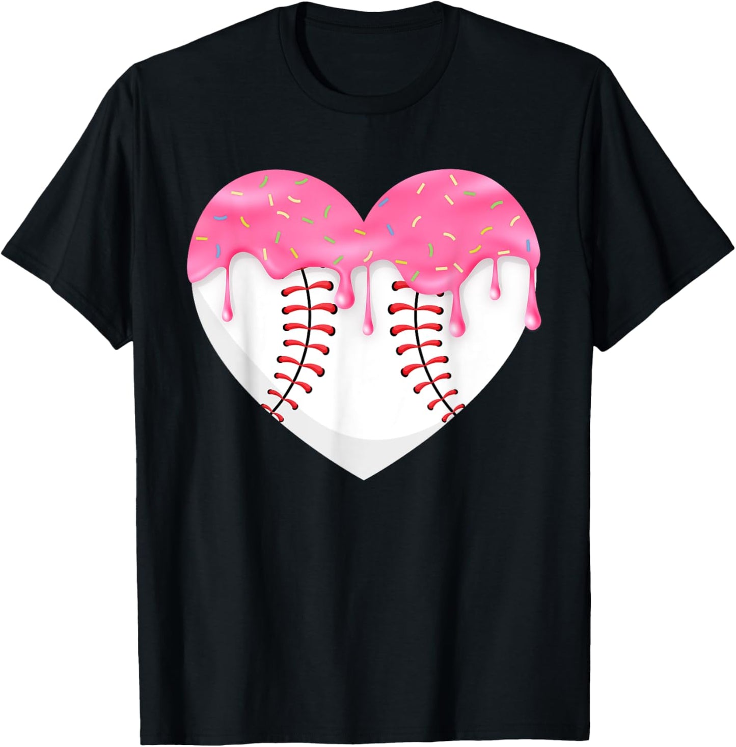 Baseball & Ice Cream Drip for Youth Girls Boys Summer Fans T-Shirt