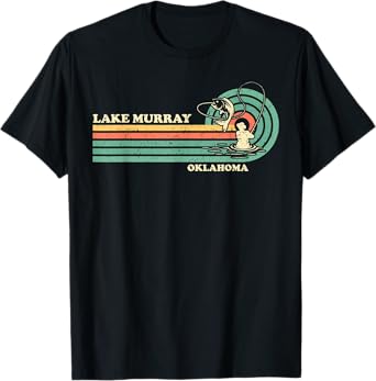Vintage Retro Summer Fishing Oklahoma Murray Lake Men Women Kids T-Shirt