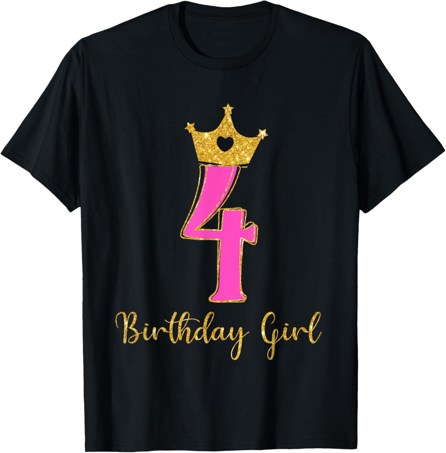 4th Birthday Girls 4 Four Year Old Birthday Party Kids T-Shirt