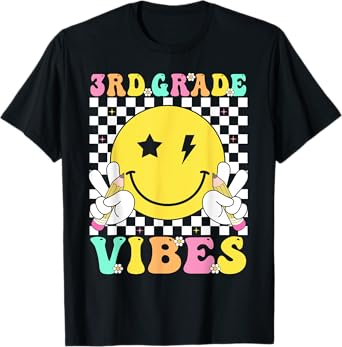 3rd Grade Vibes Girls Back To School Third Grade Teacher T-Shirt