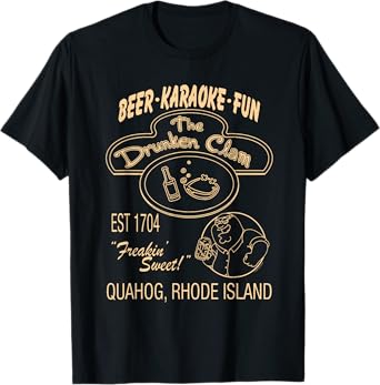 Family Guy The Drunken Clam Retro Bar Sign Cartoon T-Shirt