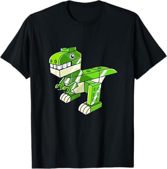 Dinosaur T Rex Master Builder Building Blocks Boys Kids T-Shirt