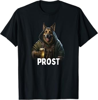 Prost Funny German Shepherd drinking beer Oktoberfest T-Shirt