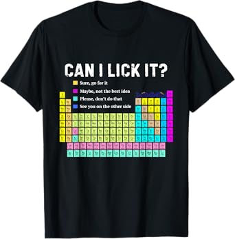 Can I Lick It Periodic Table Funny Teacher Students T-Shirt