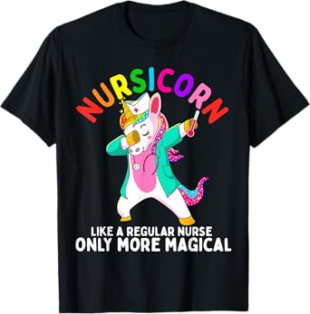 Unicorn Nurse Funny Nursicorn Rainbow Nursing RN Gift Women T-Shirt