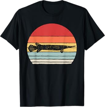 Catch Some Rays Vintage Retro Gar Fish Graphic T-Shirt - Black, Small