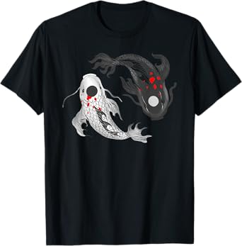 Koi Fish Yin Yang Symbol Of Harmony Balance Life Asian Style T-Shirt