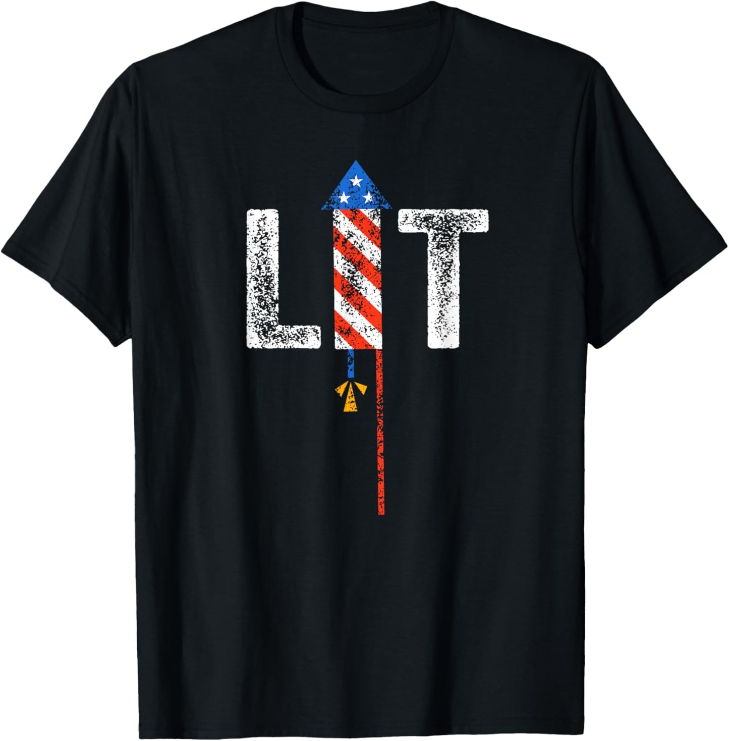 Lit 4th of July Patriotic American Fireworks USA Fourth T-Shirt