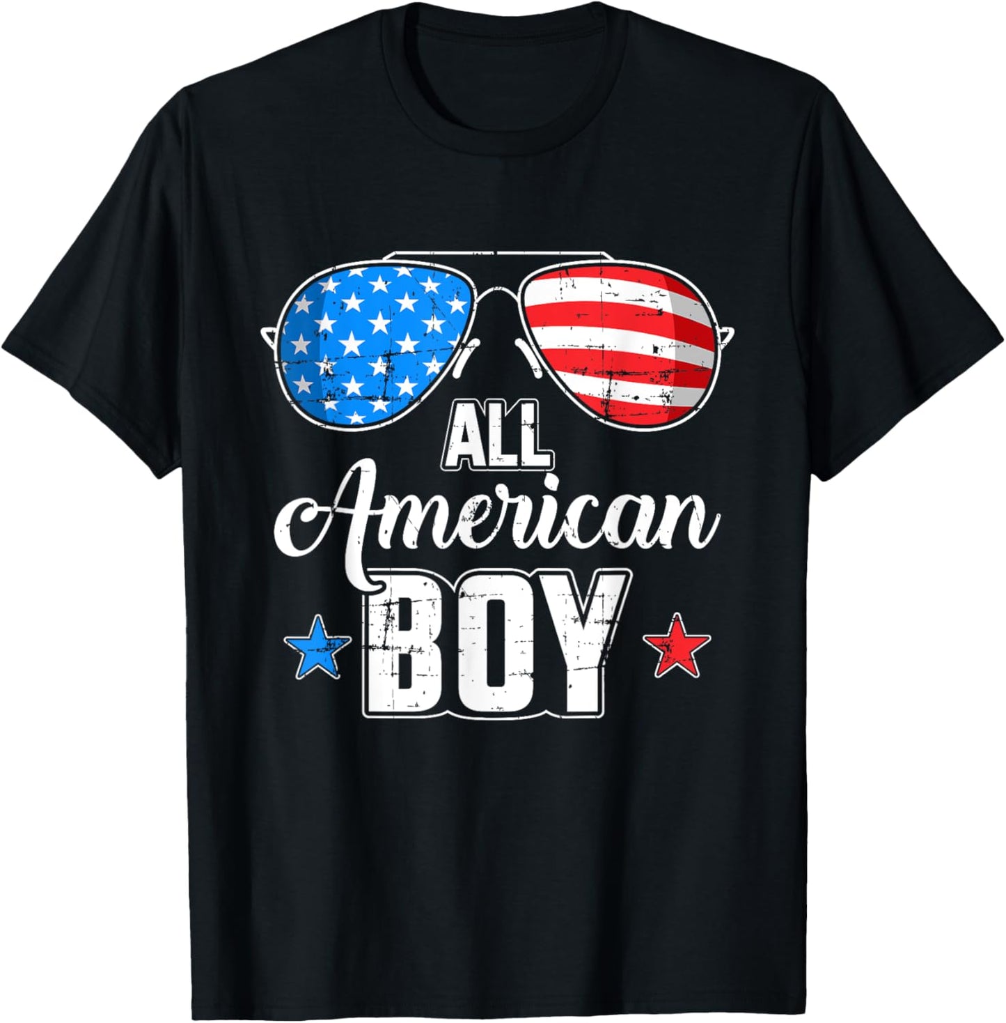 All american boy US flag sunglasses for matching 4th of July T-Shirt