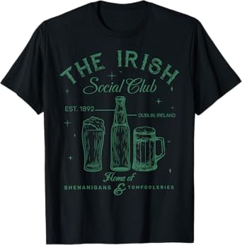 Retro The Irish Social Club Drunk St. Patrick's Day Outfit T-Shirt