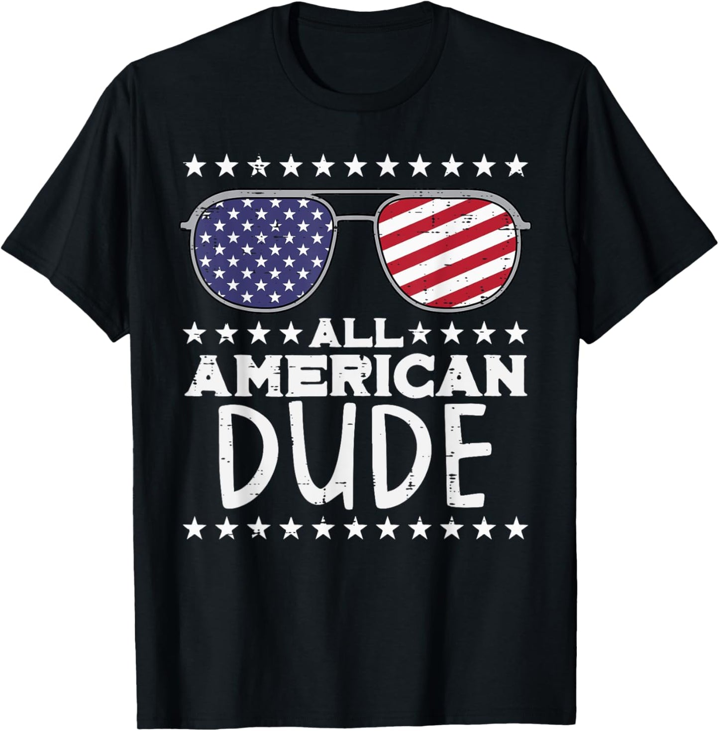 4th July All American Dude Flag America Family Men Boys Kids T-Shirt