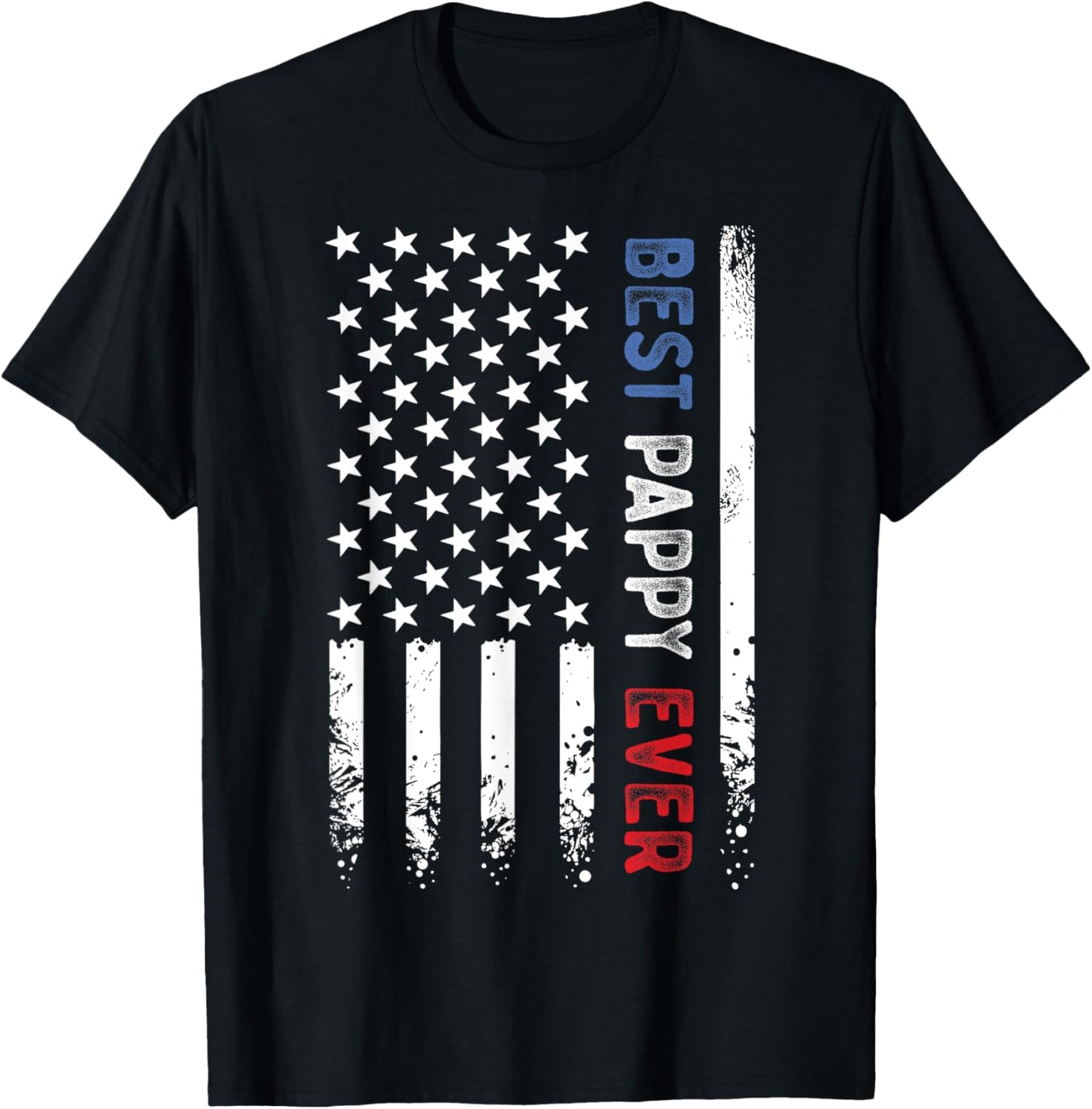 Father's Day Best Pappy Ever American Flag Distressed T-Shirt