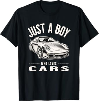 Just a Boy Who Loves Cars Supercar Sports Car T-Shirt