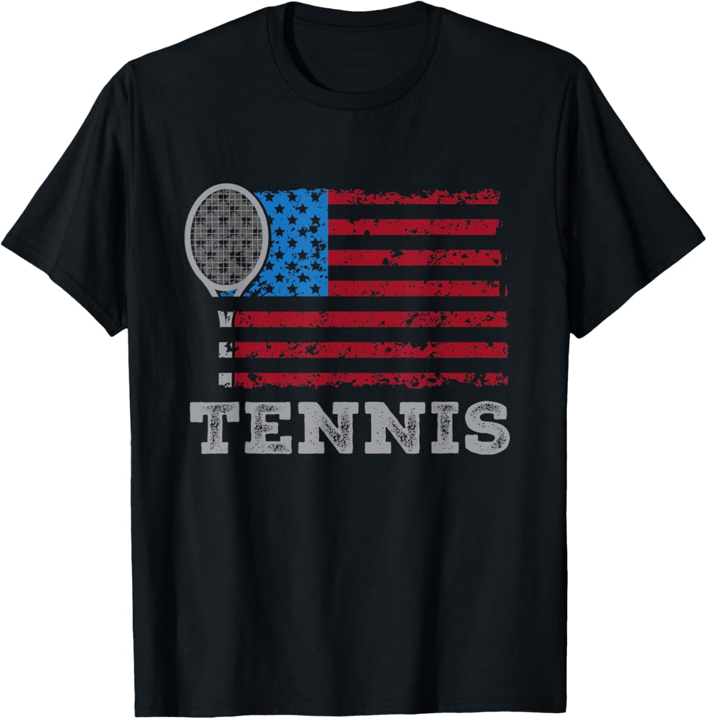 USA Flag Tennis Mens Womens US Tennis Lover Team Sport T-Shirt