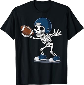 Skeleton Playing Football T-Shirt
