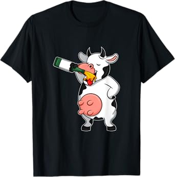 Funny Beer Day Cow I Alcohol Drink Party Wine T-Shirt